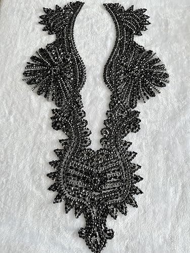 Vista 46 de Apliques hechos a mano de cristal sobre encaje, cuentas de diamantes de imitación para coser, parches de lentejuelas, accesorios de decoración