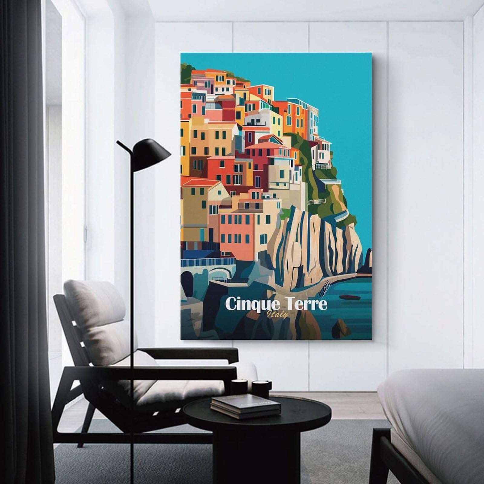 Junmoney Unframe-Style-21 Cinque Terre Italy Wall Art Print 20X30inch(50X75cm), For Corridors, Hallways Or Apartment Entries, Wall Decor To Refresh Empty Corners