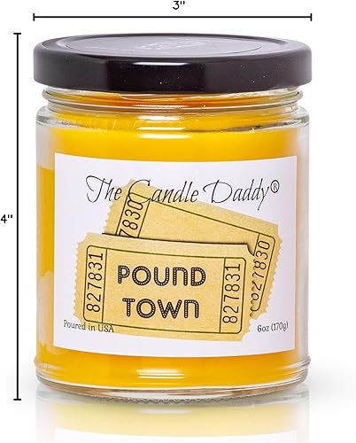 Miniatura 5 de One Ticket to Pound Town - Aroma de pastel de limón - Divertida vela en tarro de 6 onzas - Tiempo de combustión de 40 horas. Gran regalo para él
