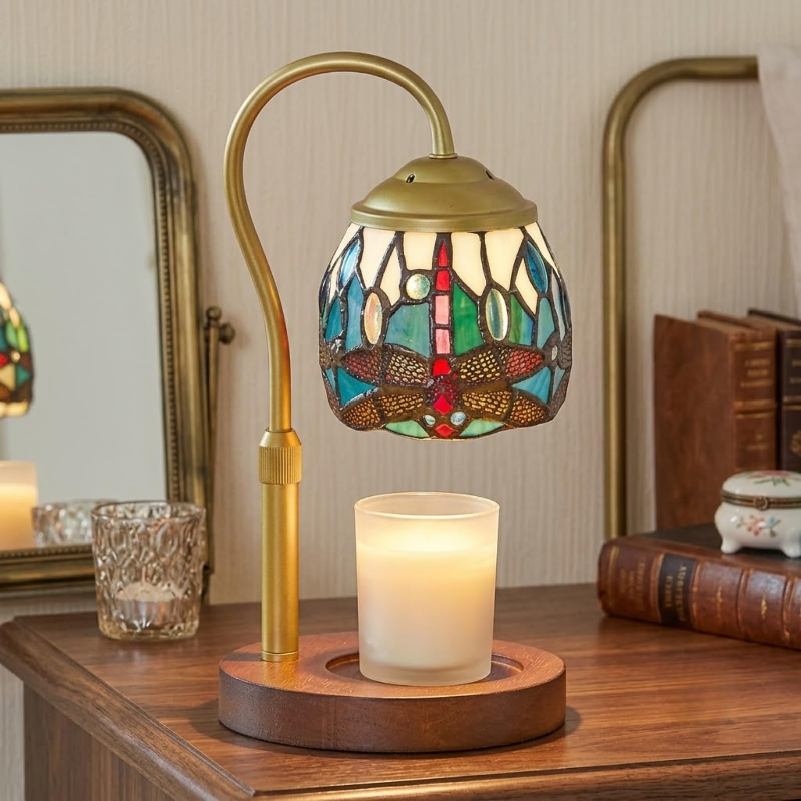 Amazon.com: GlitzLamp Vintage Candle Warmer Lamp, Tiffany Stained
