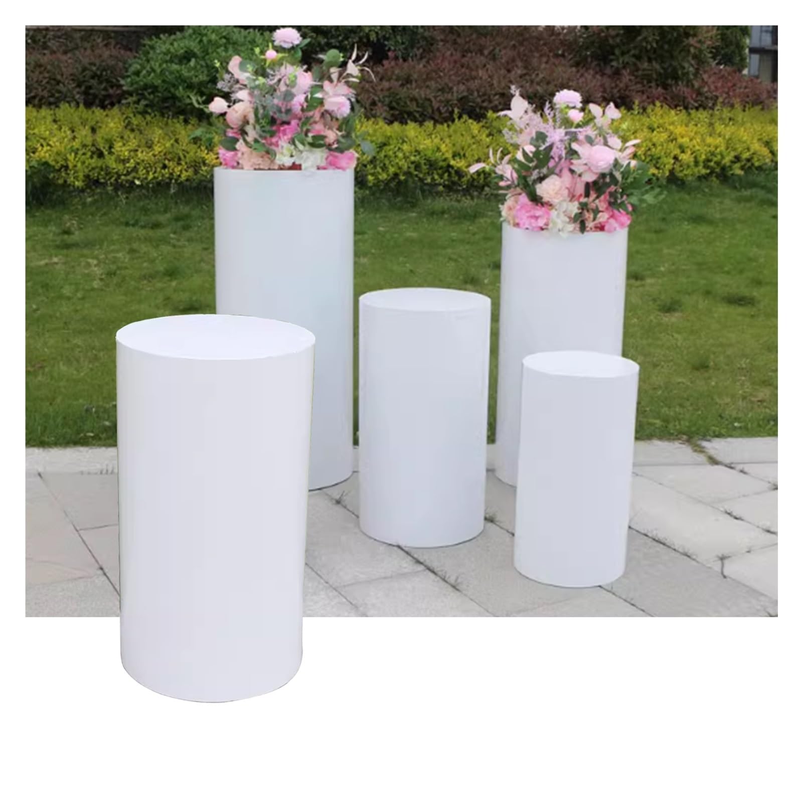 Piédestaux cylindriques blancs durables et piliers ronds de fête