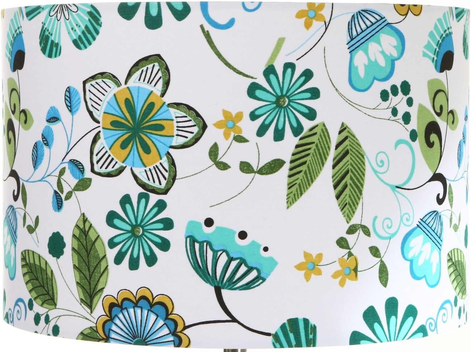 14" Funky Floral Flower Jade Green Fan Lampshade,Ceiling Pendant, Table Lamp