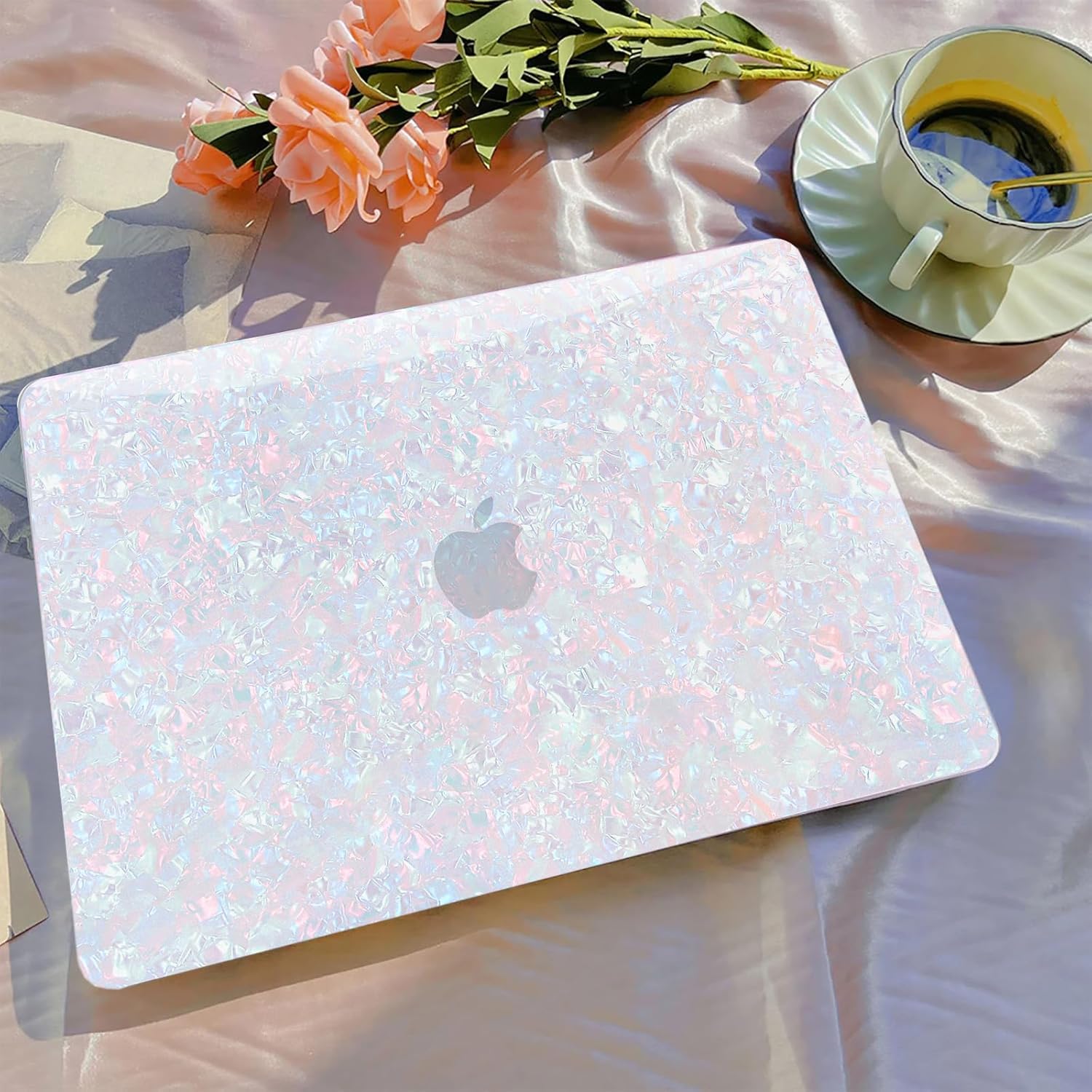 BELKA Compatible with MacBook Pro 13 inch Case M2 2025 2024 2023 2022 2021-2016 A2338 M1 A2251 A2289 A2159 A1989 A1708 A1706, Plastic Hard Shell Case+Keyboard Cover+Screen Protector, Shiny Pearl - Image 2