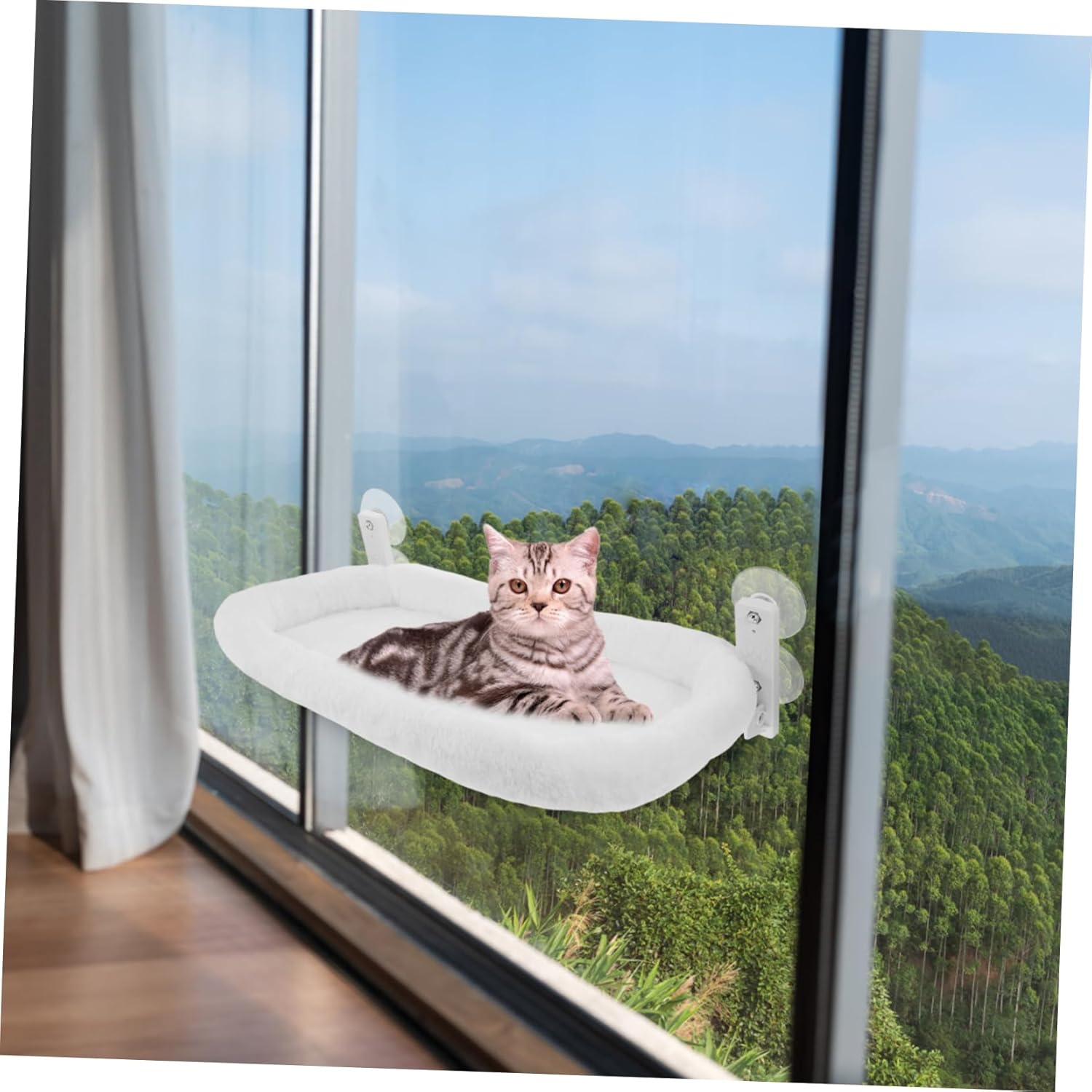 Cat Hammock Window Perch for Cats and Small Dogs Cozy Sunbathing Sturdy Cups Easy Installation