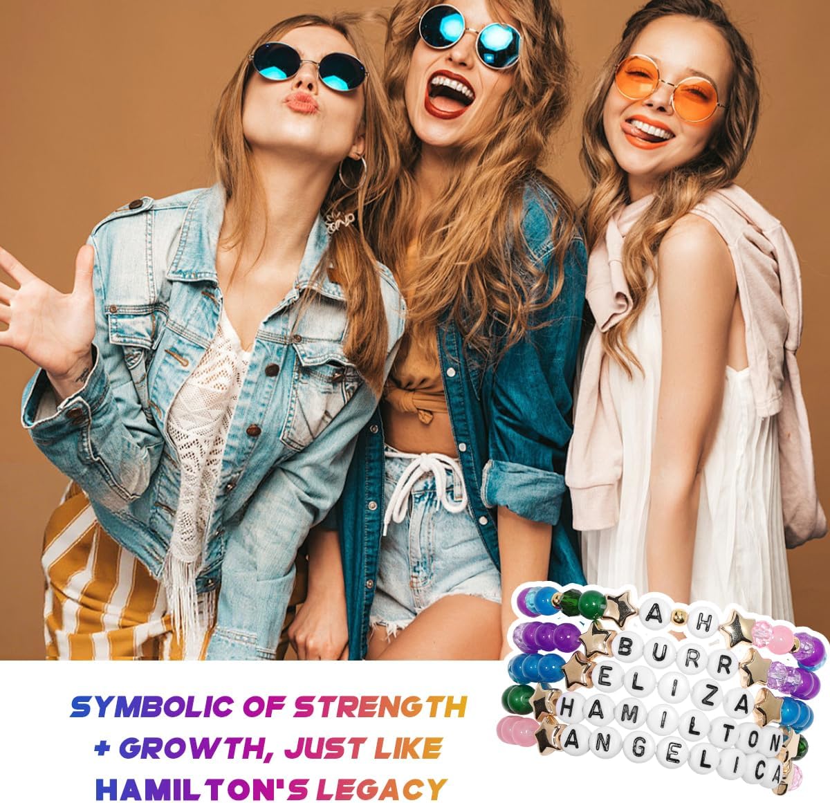 AICase for Hamilton Merch Gifts Crystal Inspired Bracelets 5 Pcs Stackable Stretch Friendship Beaded Bracelets Merchandise Jewelry Gifts for Fans Birthday Christmas Stocking Stuffers_3208 - Image 5