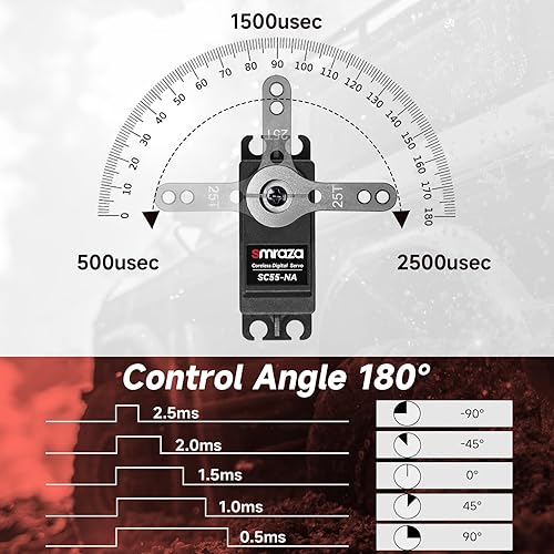 Miniatura 4 de Servomotor sin núcleo de 99.2 lbs de dirección de alto torque Smraza 8.4V Servo Digital de engranaje de metal completo servo impermeable para RC