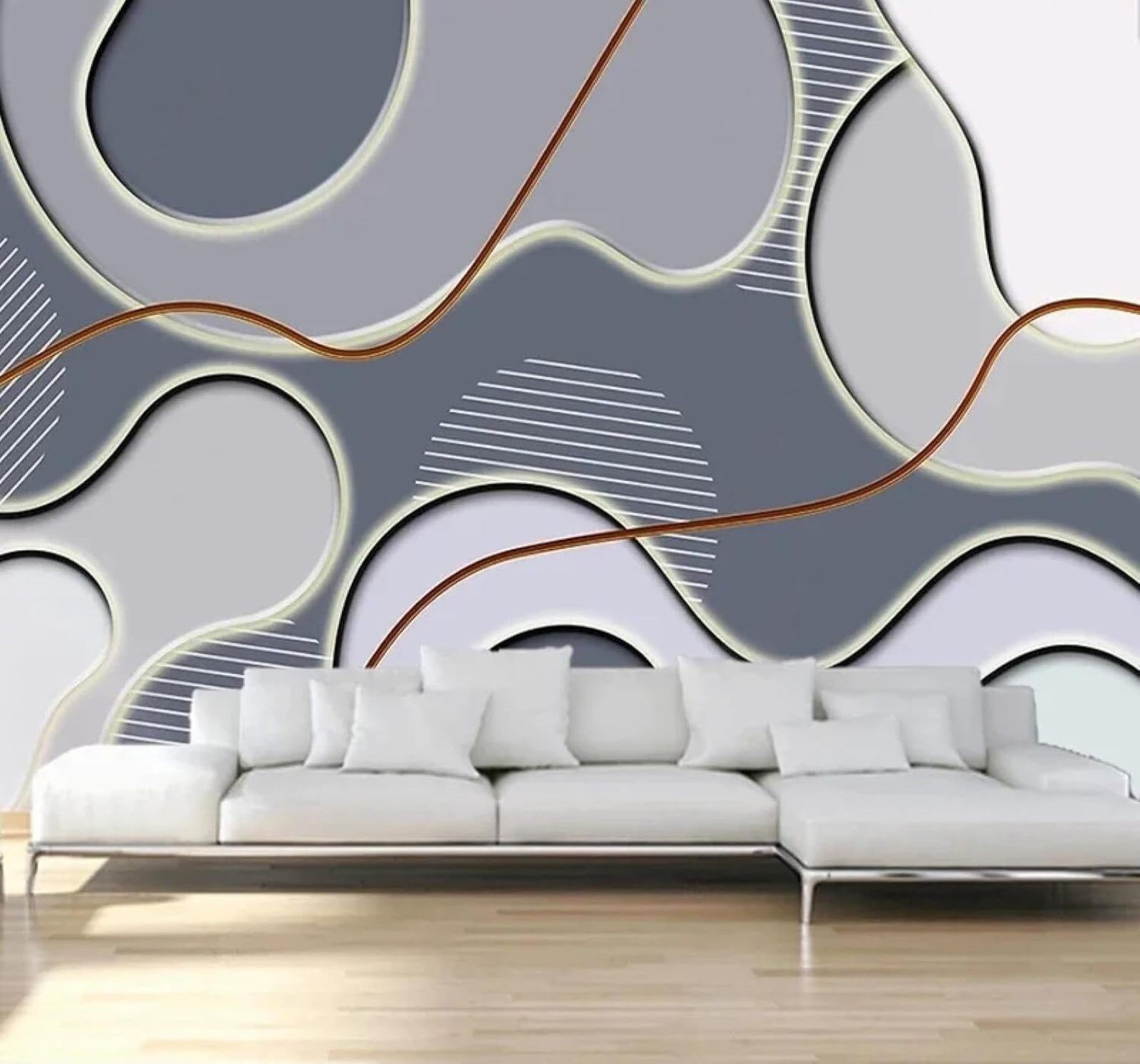 XLMING Creative Abstract Geometric Art Individuality 3D Wallpaper Luxury Home Dining Decor Paste Sofa Living Room The Wall for Bedroom Mural-300cm×210cm