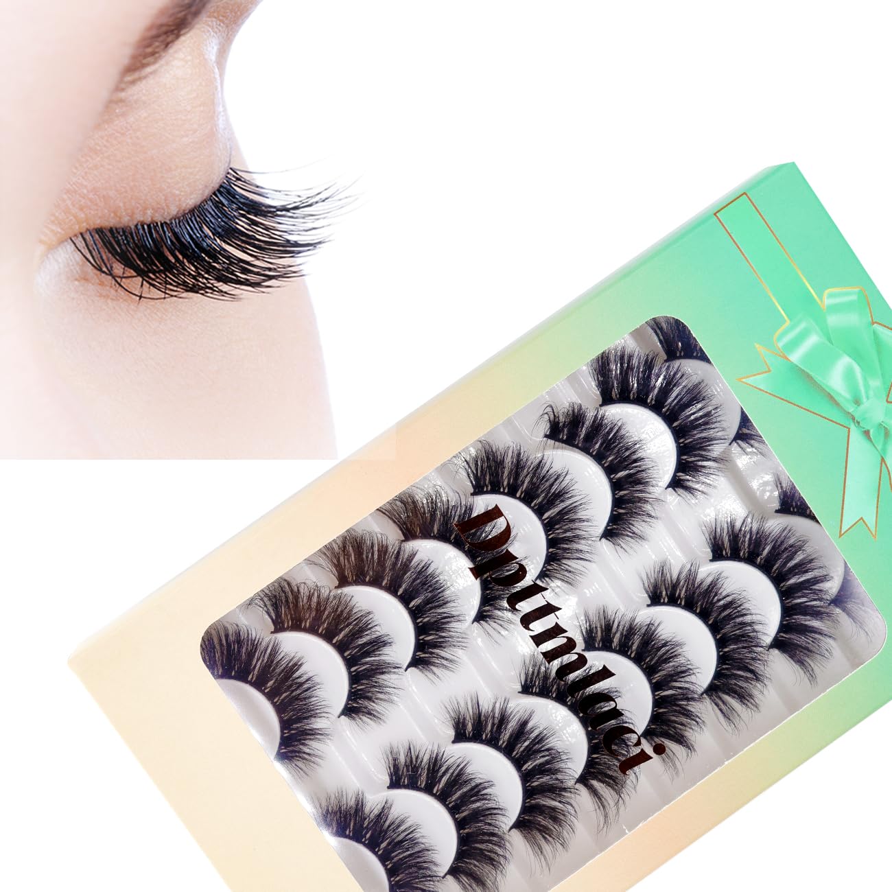 False Eyelashes Fluffy Cat Eye Strip Lashes Manga Spiky Eyelashes D Curl Volume Thick Fake Eyelashes 10 Pairs