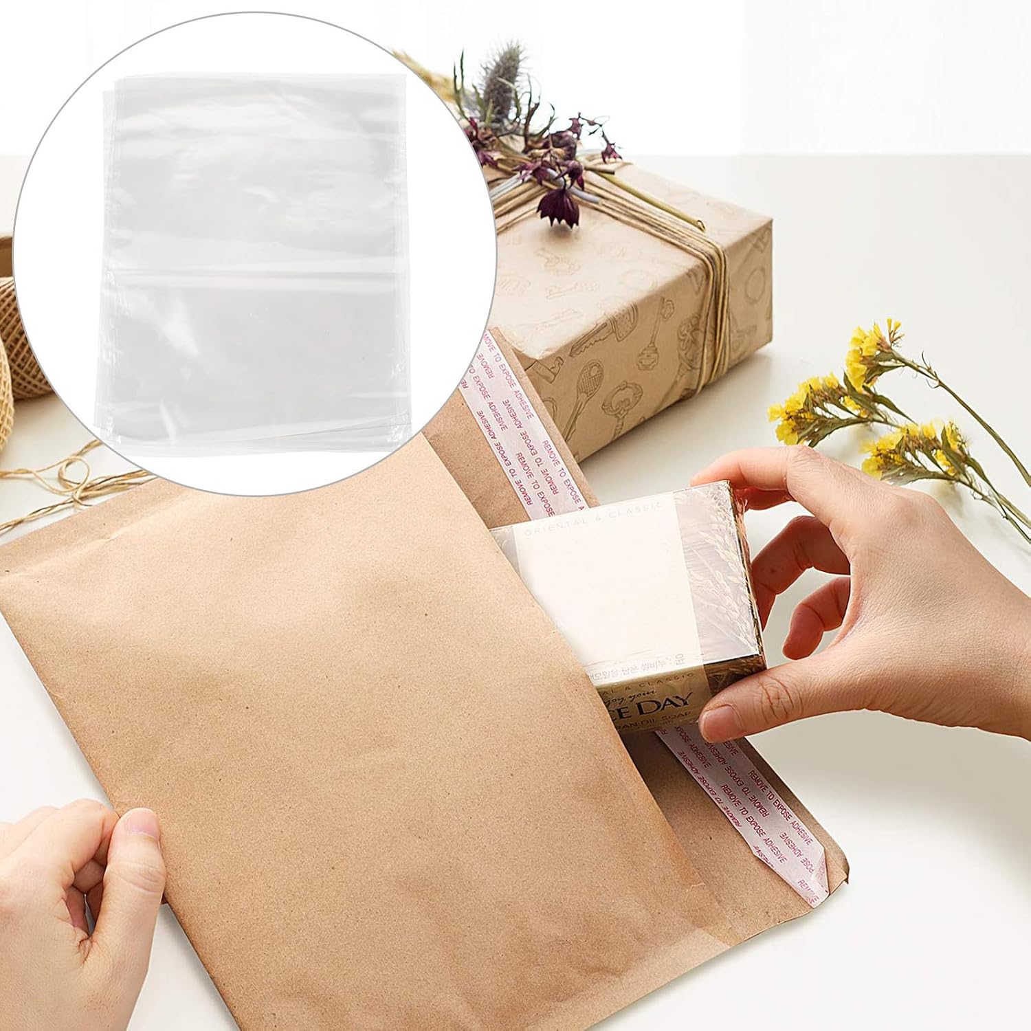 200pcs Heat Shrink Wrap Bags Pof Shrinkable Packaging Film 19x25cm Shrink Film Bags for Industrial Shipping and Product Wrapping