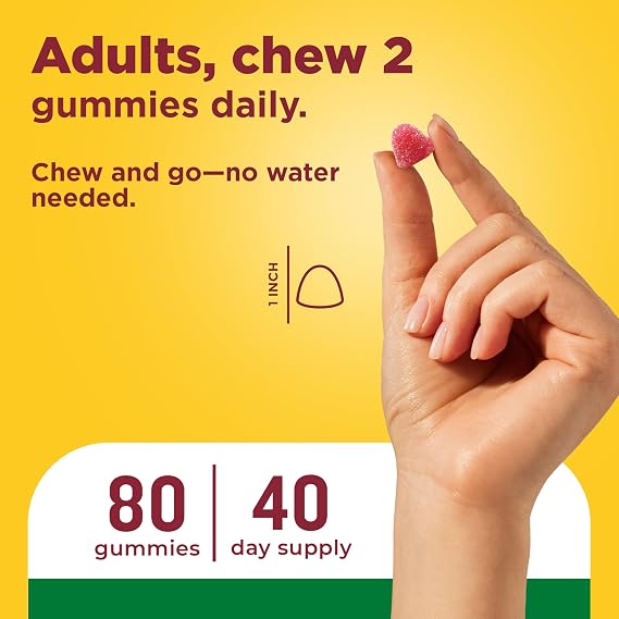 Nature Made Multivitamin + Omega-3, Multivitamin Gummies for Adults, 80 Ct