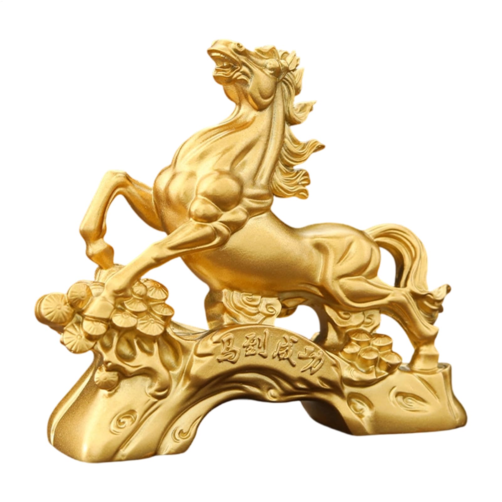 Statue de cheval, cadeau idéal du Nouvel An chinois en résine dorée