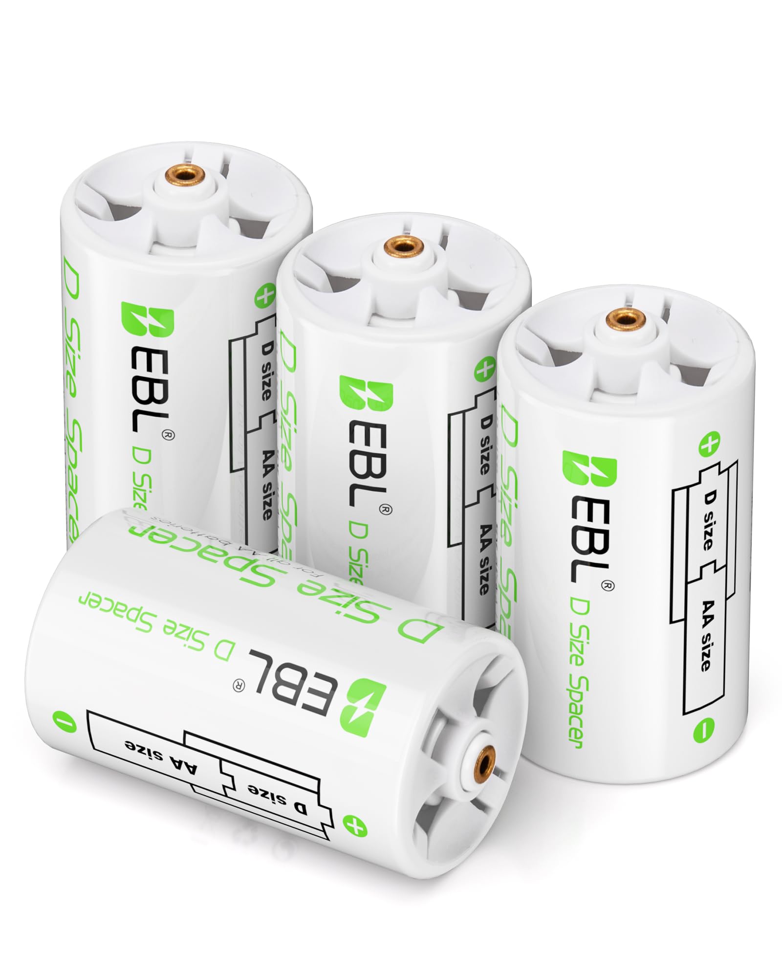 EBL D Size Battery Adapters - 4 Pack, AA to D Size