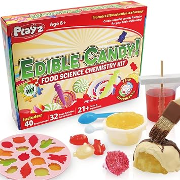Playz Edible Candy, Edible Slime Candy & Edible Exploding Candy Making Kit for Kids DIY Chocolates, Candy, Slime & More Experiment for Boys, Girls, Teenagers, Kids Ages 8, 9, 10, 11, 12+ Years Old