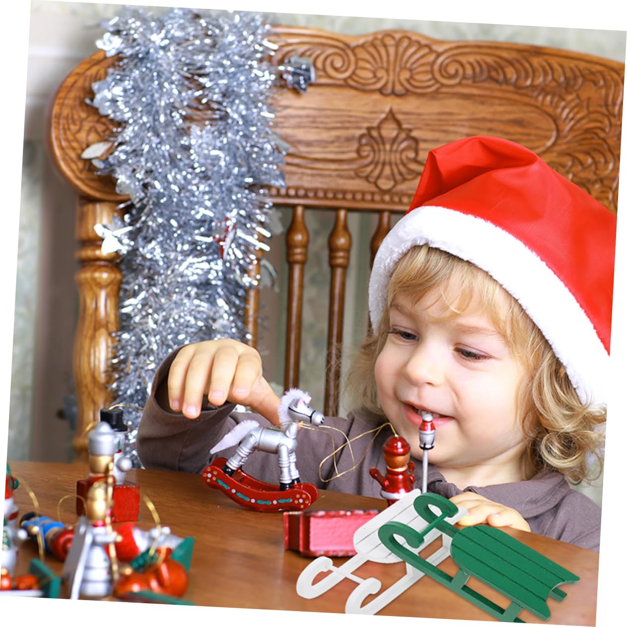 Cabilock 9 Piezas Decoraciones Navideñas Decoración Leñosa Decoración De Trineo Navideño Navidad De Madera