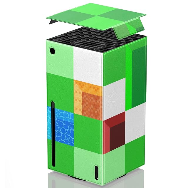 Magnetic Wraps for Xbox Series X Console Accessories for Minecraft Design Cover Skin with Premium PU Leather Magnetic