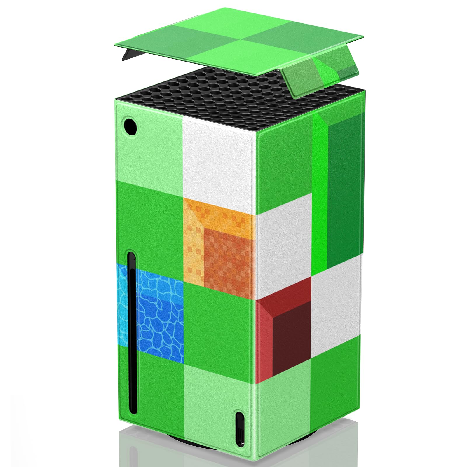 Magnetic Wraps for Xbox Series X Console Accessories for Minecraft Design Cover Skin with Premium PU Leather Magnetic