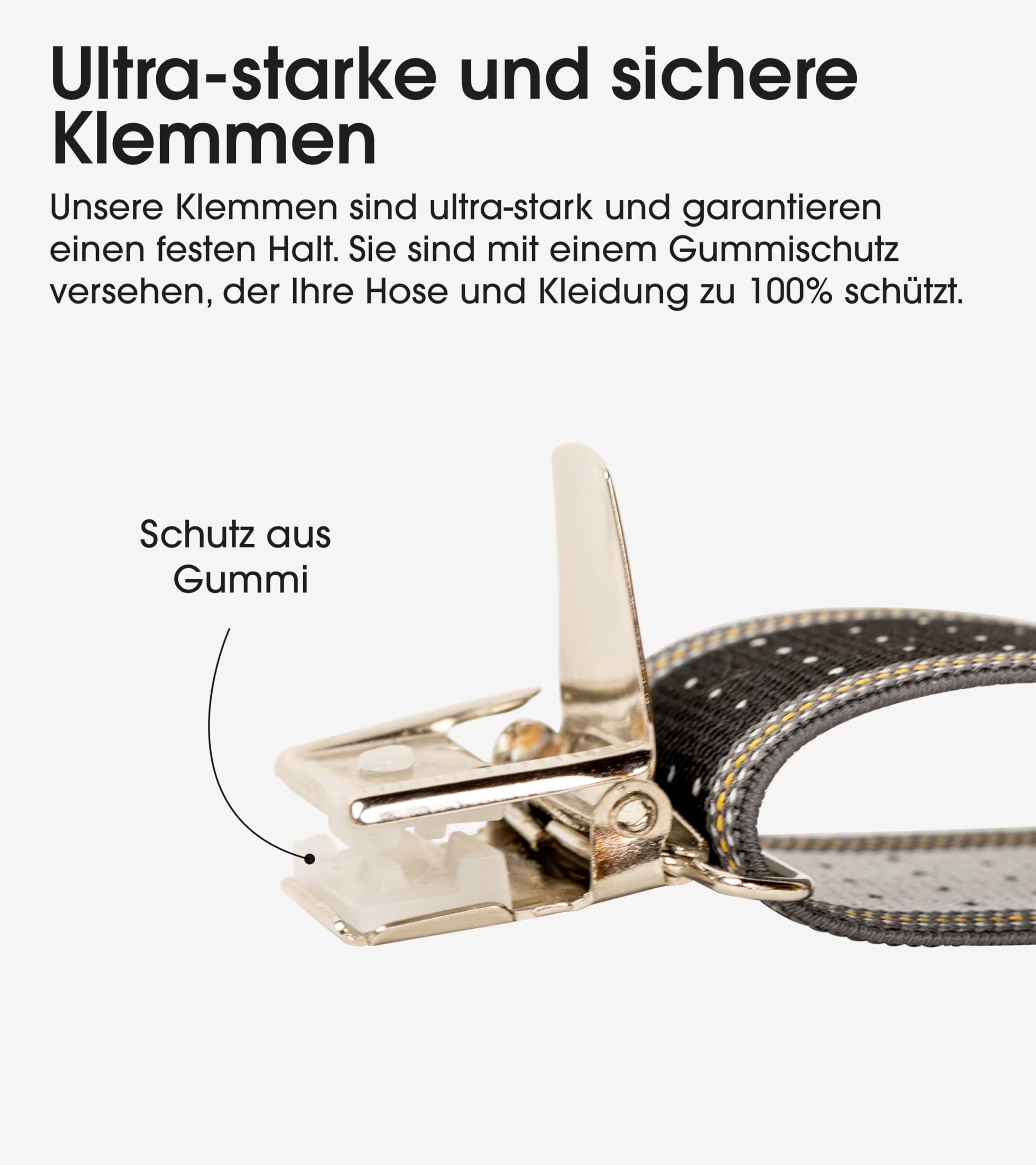 Pierrot Hosenträger für Herren Breit Made in Germany/France - Ultrastarker Gummizug & 4 Extra Starke X-Clips - Verstellbare Länge bis zu 130cm - Garantie auf Lebenszeit