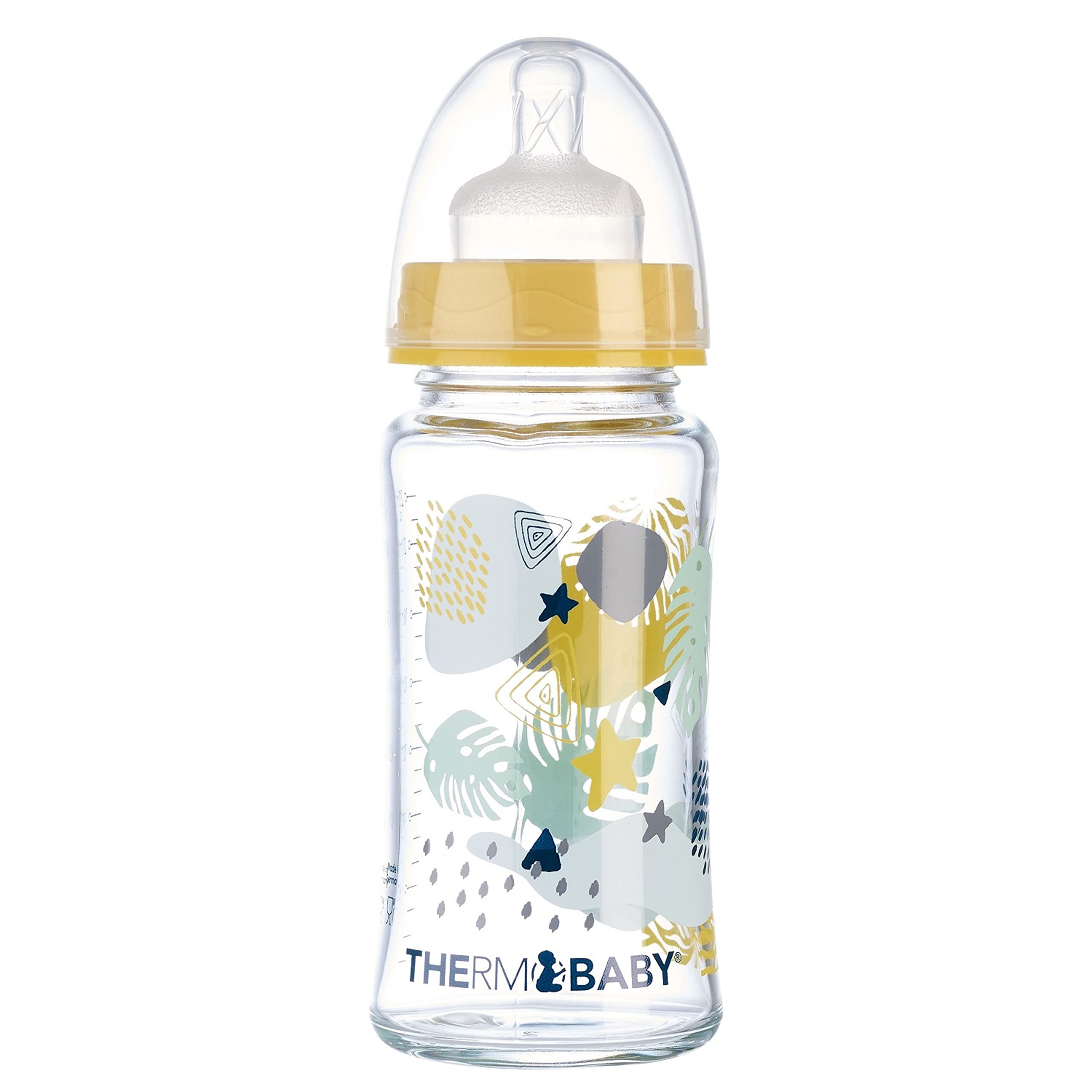 THERMOBABY Lunchpaket für 1. Alter – Flaschenwärmer – Fläschchen – Milchtransportbox – Flaschenbürste – Lätzchen mit Schnullerkette – Geschenkbox