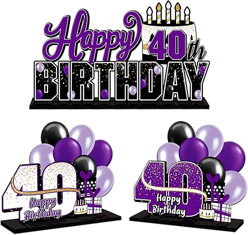 Miniatura 82 de LINGTEER Juego de centros de mesa de acrílico azul con texto en inglés «Happy 100th Birthday» – Decoración de regalo de fiesta de cumpleaños número