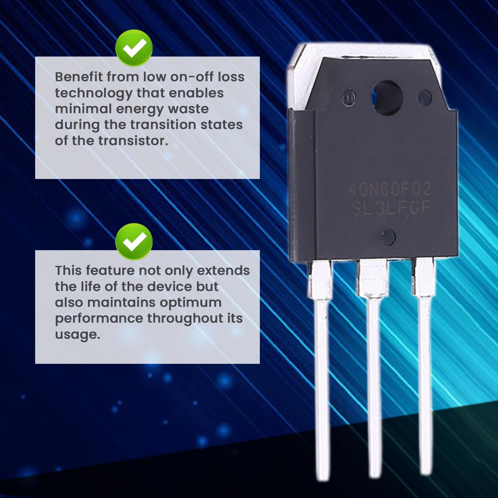 SweetSerenade Transistor TO-3P 40N60FD2 SGT40N60FD2 SGT40N60FD2PN 40A 600V - Alta Efficienza e Commutazione Rapida