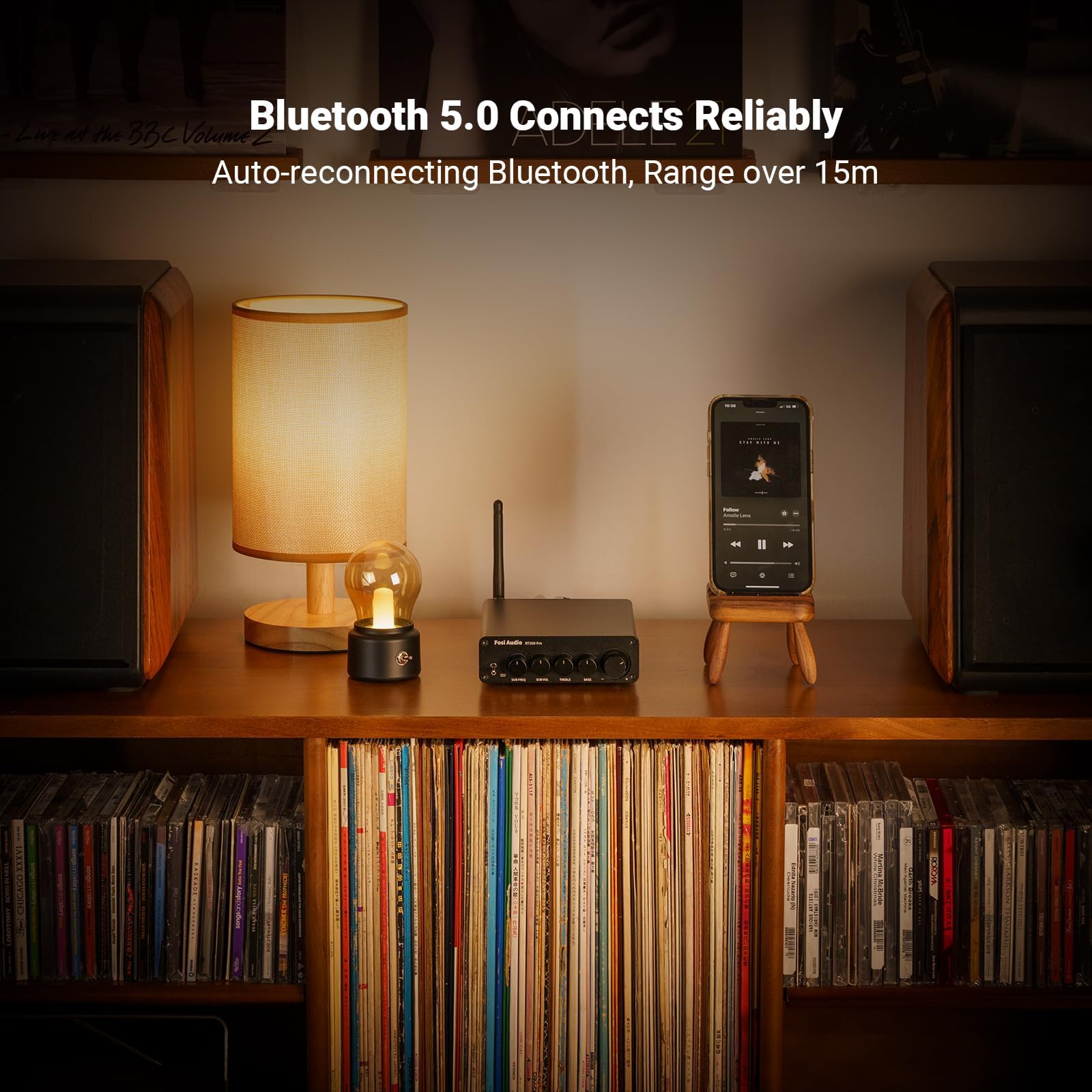 Fosi Audio BT30D Pro Mini Amplificateur Bluetooth Hi-FI avec TPA3255 and 48V 5A Alimentation Adaptateur Bundle