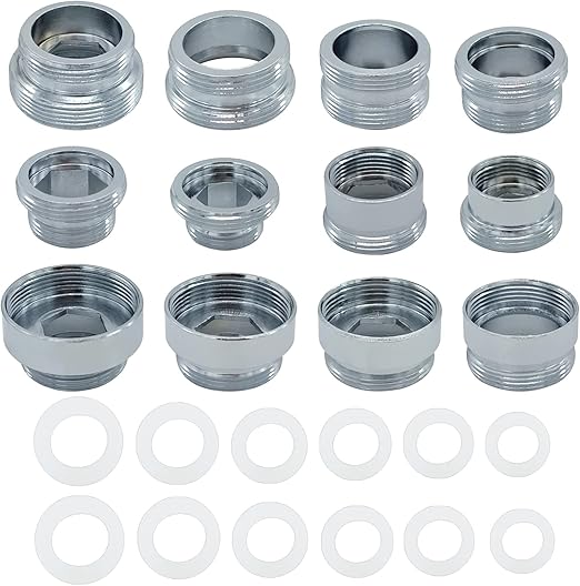 12 Pieces Faucet Adapter Kit Kitchen Aerator Adapter Male To Female