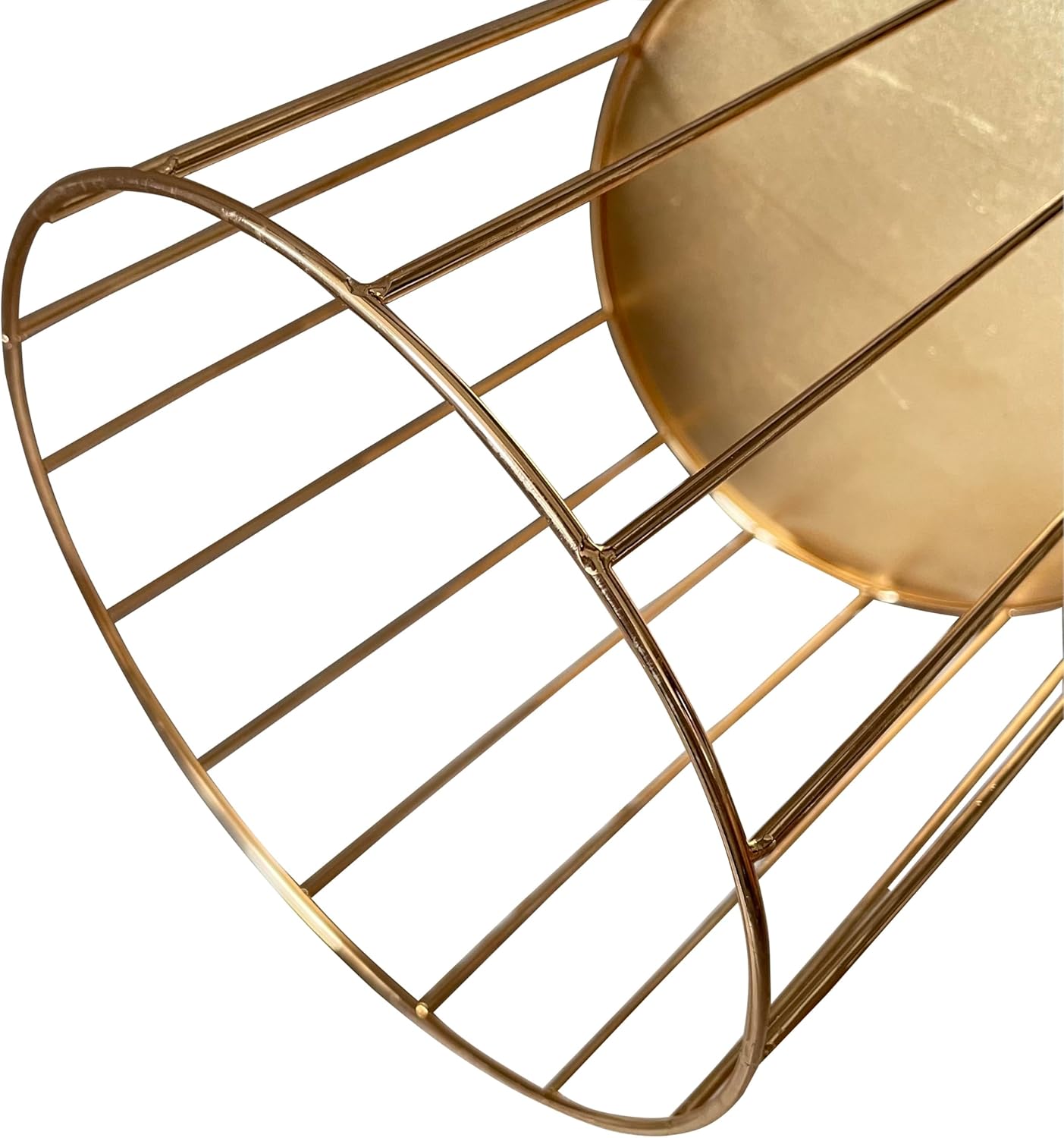 1PC Round Gold Cake Stand Metal Cupcake Stand Floating Cake Separator Dessert Table Display Set for Wedding Brithday Party Dessert Plate Cake Display (5.90"*5.90*5.90*)