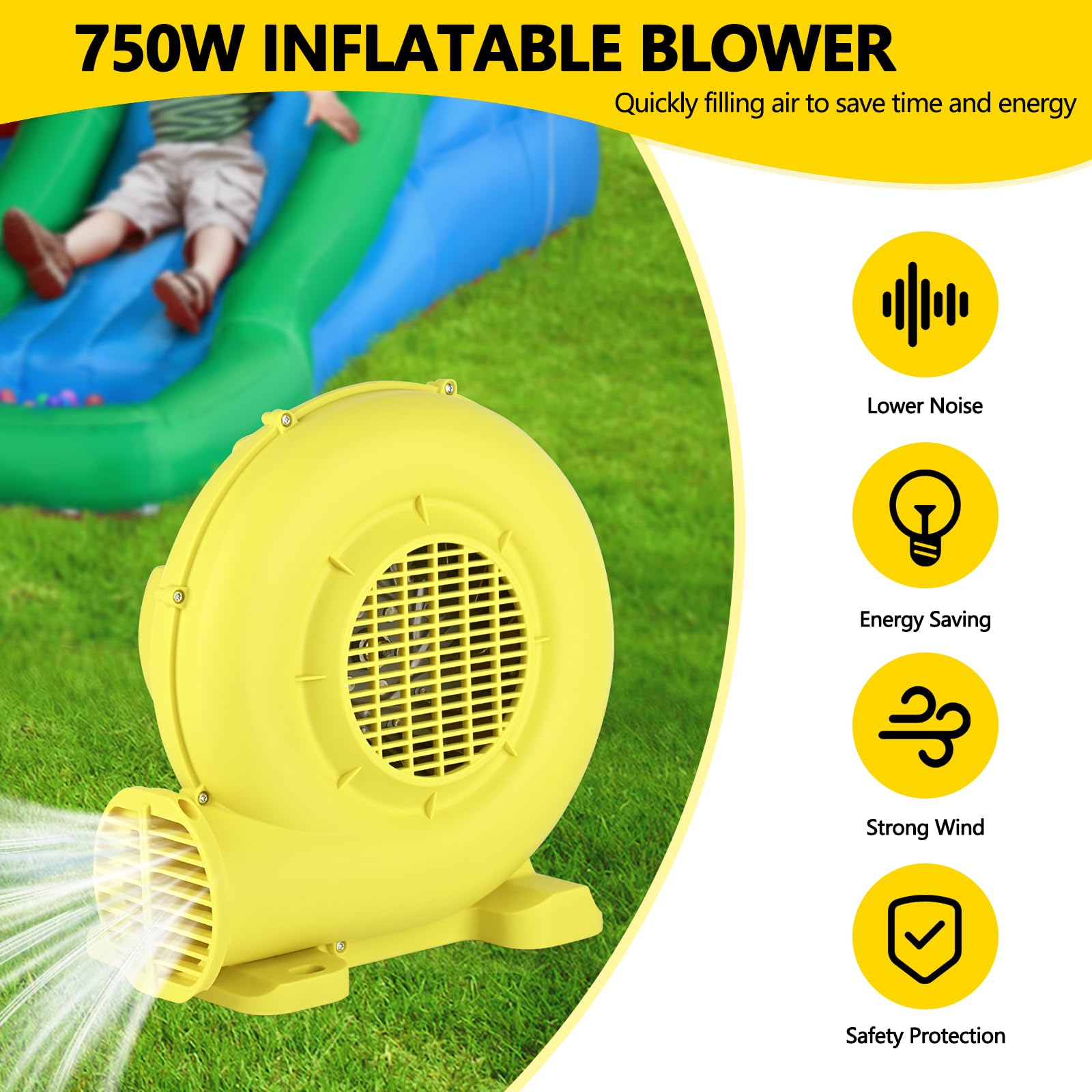 Snapklik.com : Inflatable Blower, 750W/10HP Bounce House Blower ...