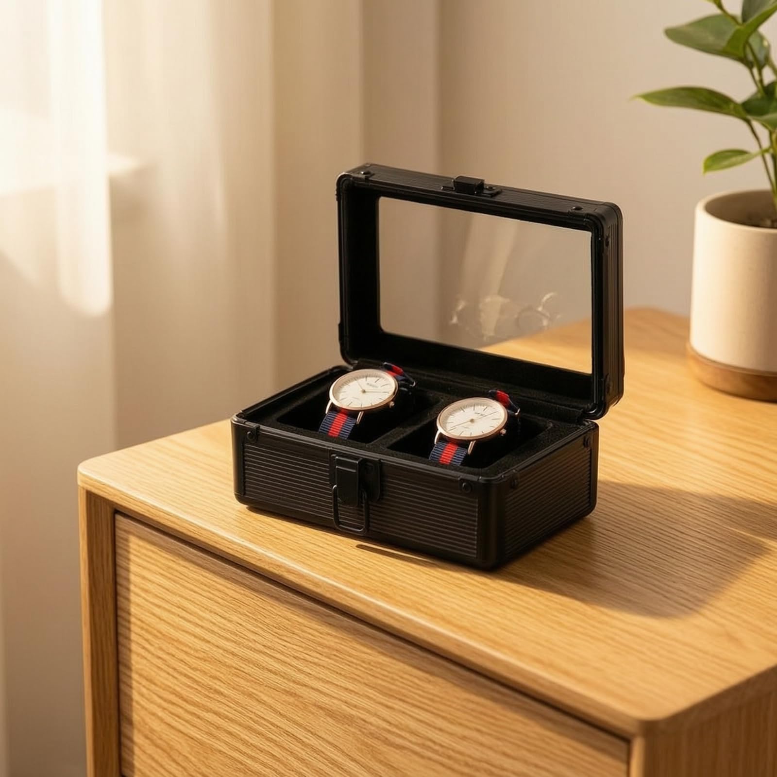 Étui Montre Double Organisateur Coffret, Noir, style to 1