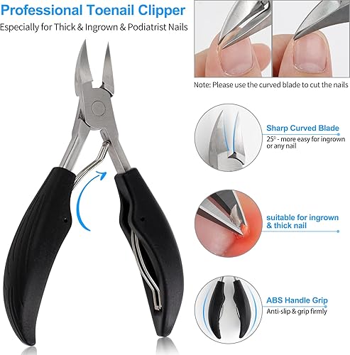 Miniatura 3 de Cortaúñas para uñas gruesas y encarnadas, herramienta de uñas encarnadas con 100 parches de corrección de uñas de los pies, kit de eliminación de