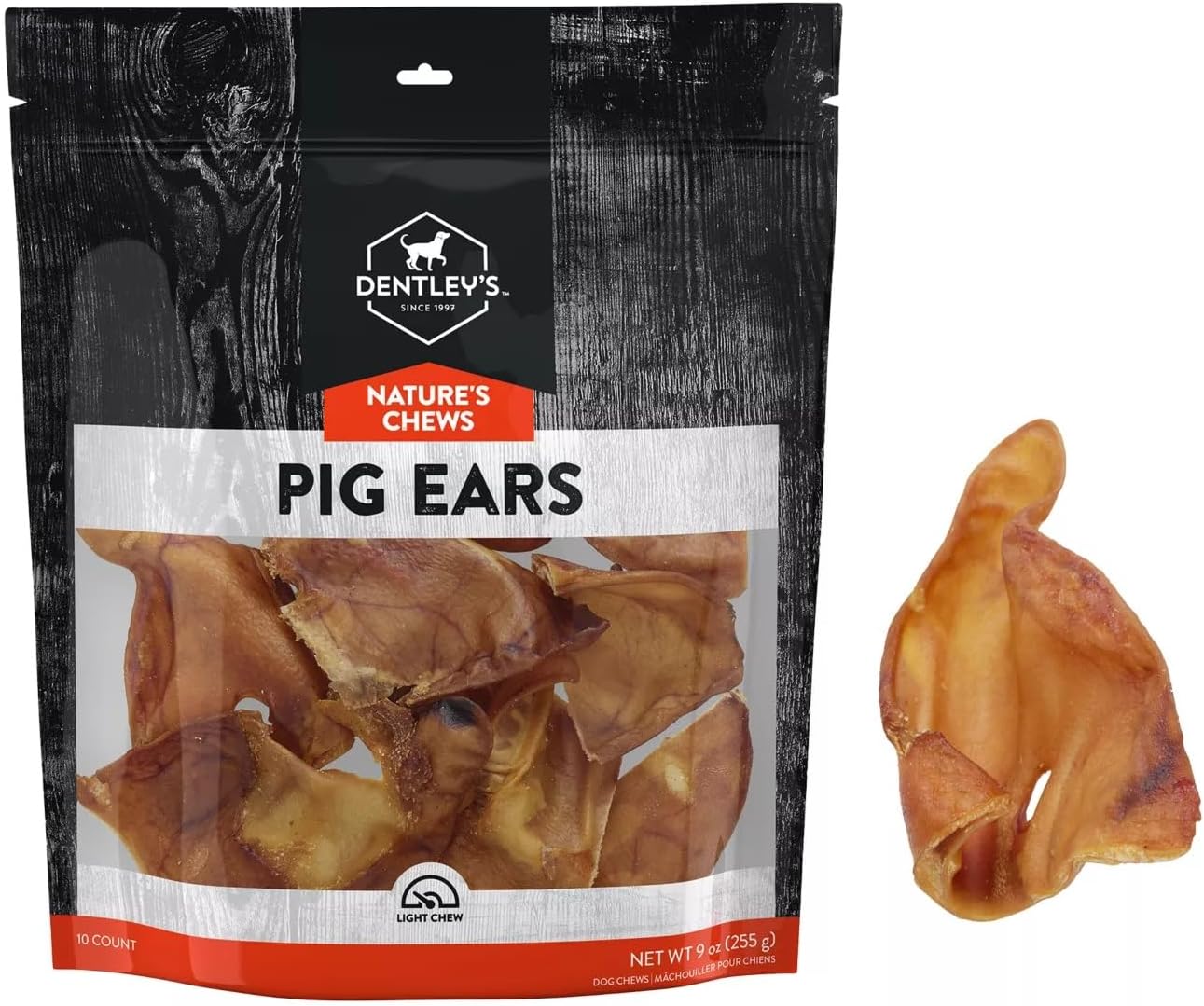 DENTLEY'S Nature's Chews Full Pig Ear Dog Chews