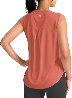 SANTINY Women's Sleeveless Workout Tank Tops - Breathable Quick Dry Yoga Running Tennis Shirts with Cross-Over Back