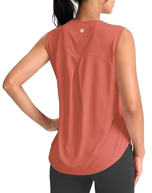 SANTINY Womens Sleeveless Workout Tops Breathable Lightweight Active Tennis Yoga Shirts Athletic Running Tank Tops for Women
