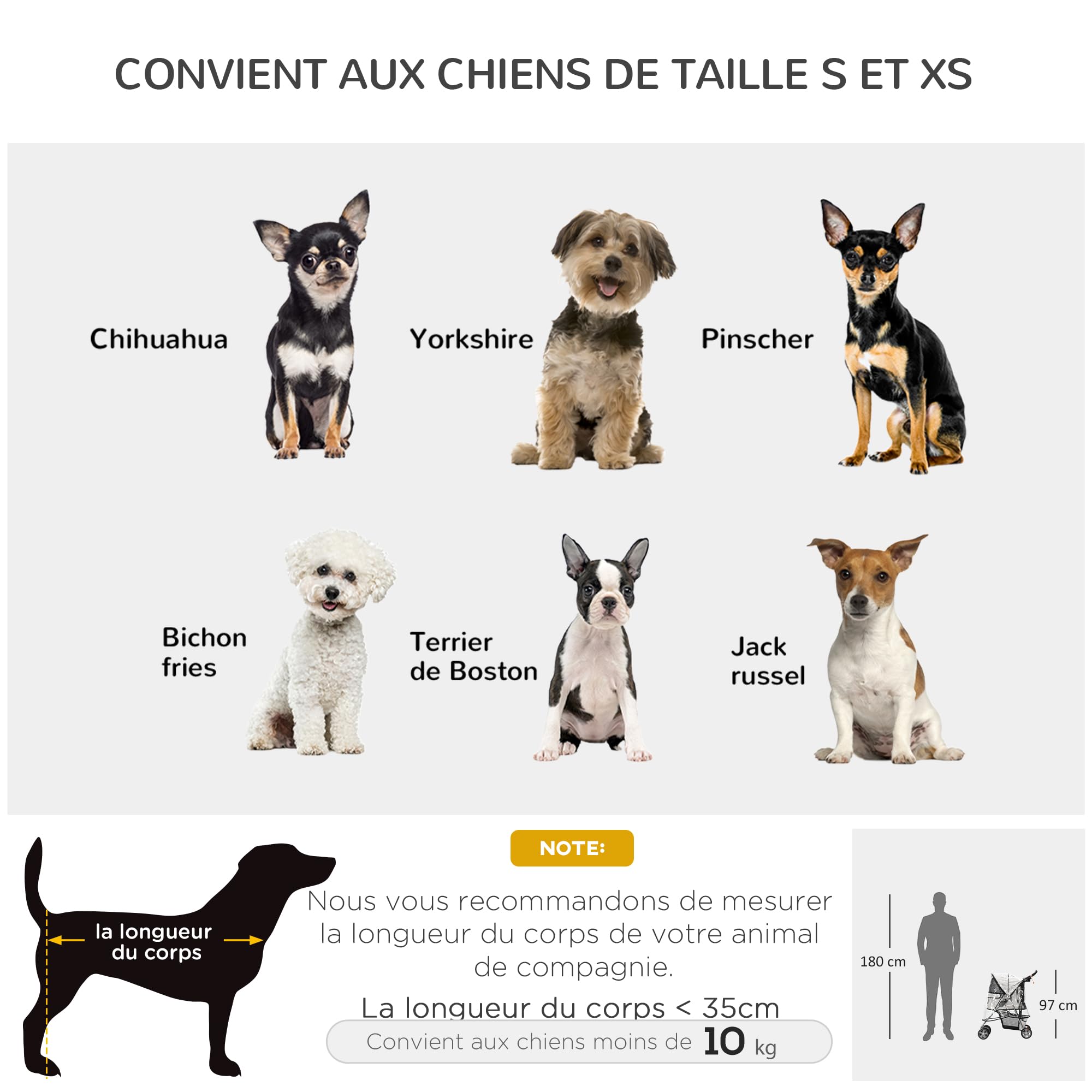PawHut Poussette Buggy Pliable Animaux, Chariot Pliante Imperméable pour Chien et Chat, Porte-Gobelet, Panier de Rangement Inclus, Roues avec Frein, Tissu 600D Oxford, Toit Amovible Incluse, Gris