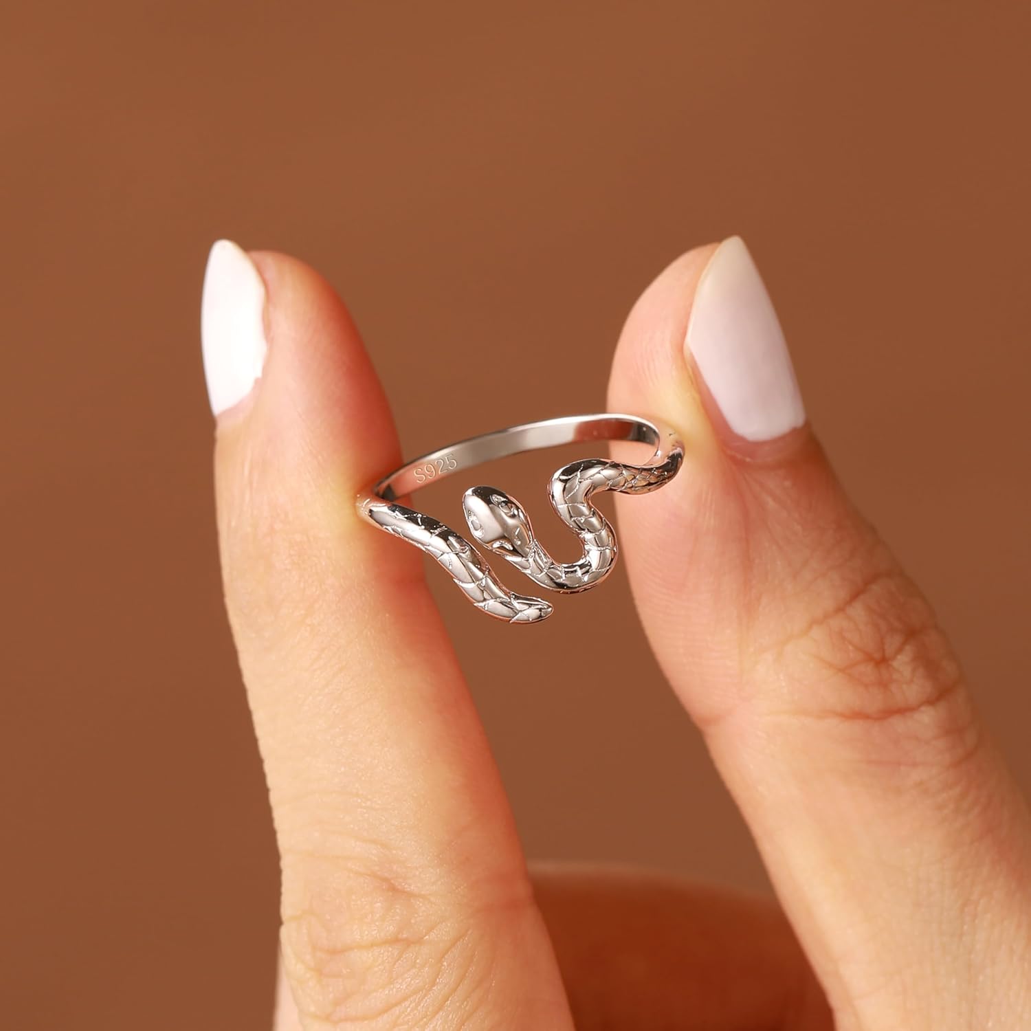 925 Sterling Silver Gothic Snake Rings for Women Vintage Animal Halloween Rings Sta... - Image 6