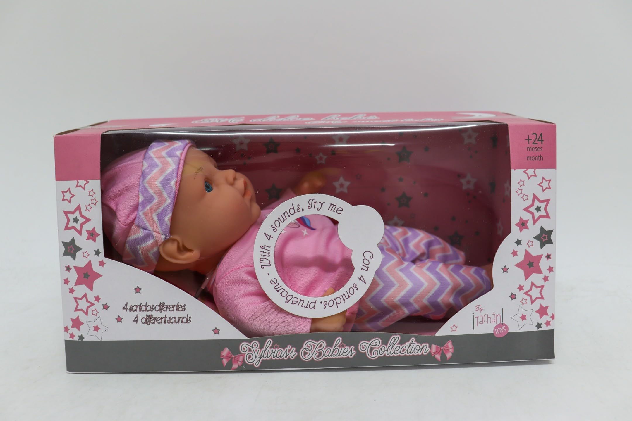 Tachan Puppenwagen – Schirmsitz, Faltbar, Rosa Mit Tupfen, Für Puppen Bis 42 Cm, Aluminium-Gestell