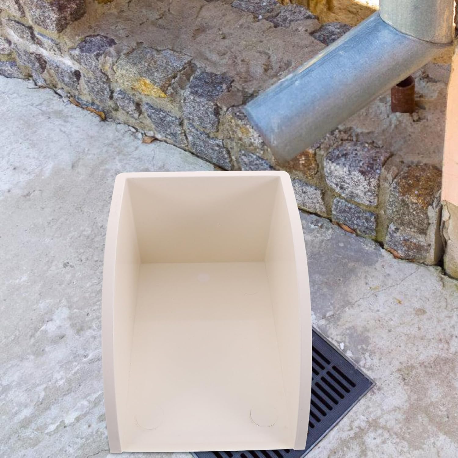 Uonlytech Water Dustpan Rain Barrels to Collect Rainwater from Gutter Splash Guard Downspout Splash Guard Gutter Downspout Block Rain Splash Block Splash Proof Pvc White Bucket
