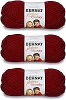 Vista 25 de Ovillo sólido Bernat Softee Chunky, Acrílico, Rojo Berry, Paquete de 1