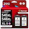 Denvoer 545XL 546XL Replacement for Canon 545 546 Ink Cartridges PG-545 XL CL-546 XL for Pixma TS3350 TS3355 TS3150 TS3450 TS3451 TR4650 MG3050 TS3351 MG2550S MG2950 TS3452 MX495(1 Black, 1 Colour)