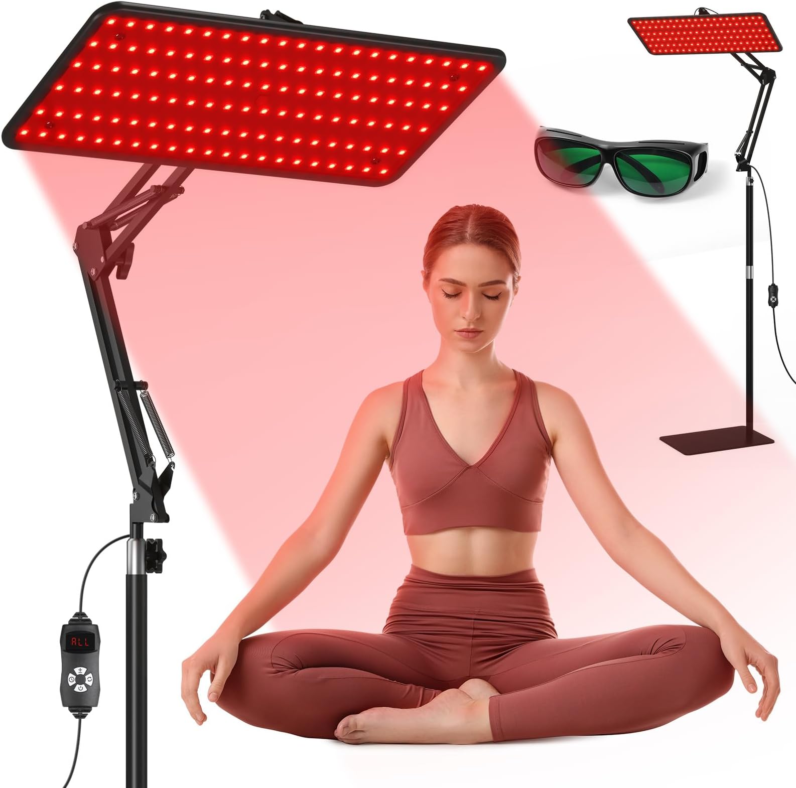 BEICHEN Red Light Therapy for Body and Face, 660nm 850nm 940nm Infrared Redlight-Therapy Lamp Device with Large Panel and Stable Stand at Home, Idea Gift for Women Wife Mom Sister Girlfriend (M)