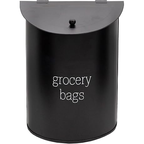 AuldHome Laundry Accessories: Modern Farmhouse Wall-Mounted Grocery Bag Holder