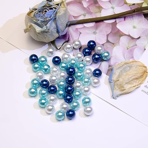 Miniatura 5 de 500 perlas de 0.236 pulgadas sin agujero, perlas sueltas blancasazules sin agujeros, perlas redondas sin agujero, perlas para manualidades, bodas,