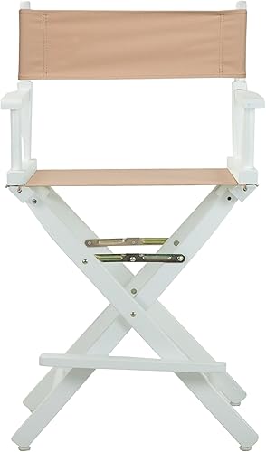 Miniatura 5 de Casual Home - Silla de director de 24.0in, marco blanco con lona bronceada, altura de mostrador