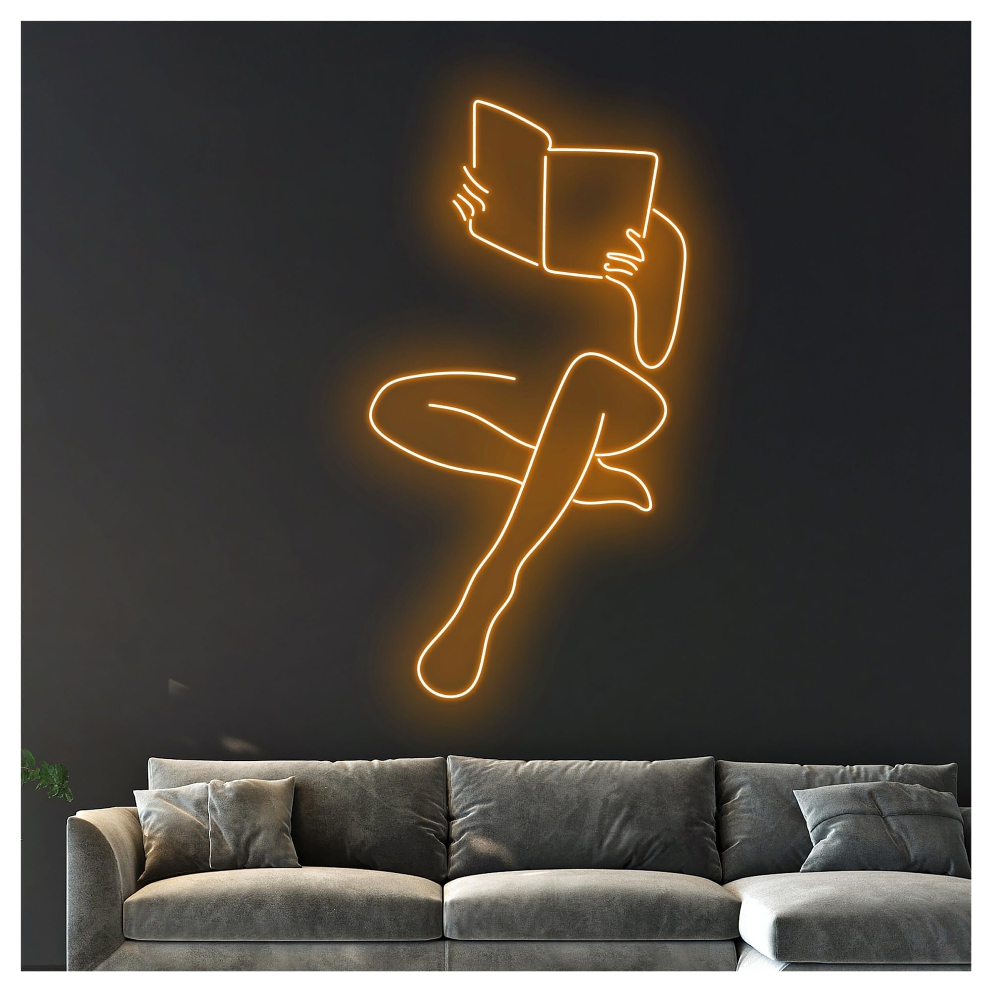 Decoración Lámparas Letrero De Neón Con Forma Libro Para Leer, Ideal Como Decoración Pared Para Habitación, Regalo Para Lectores 50cm