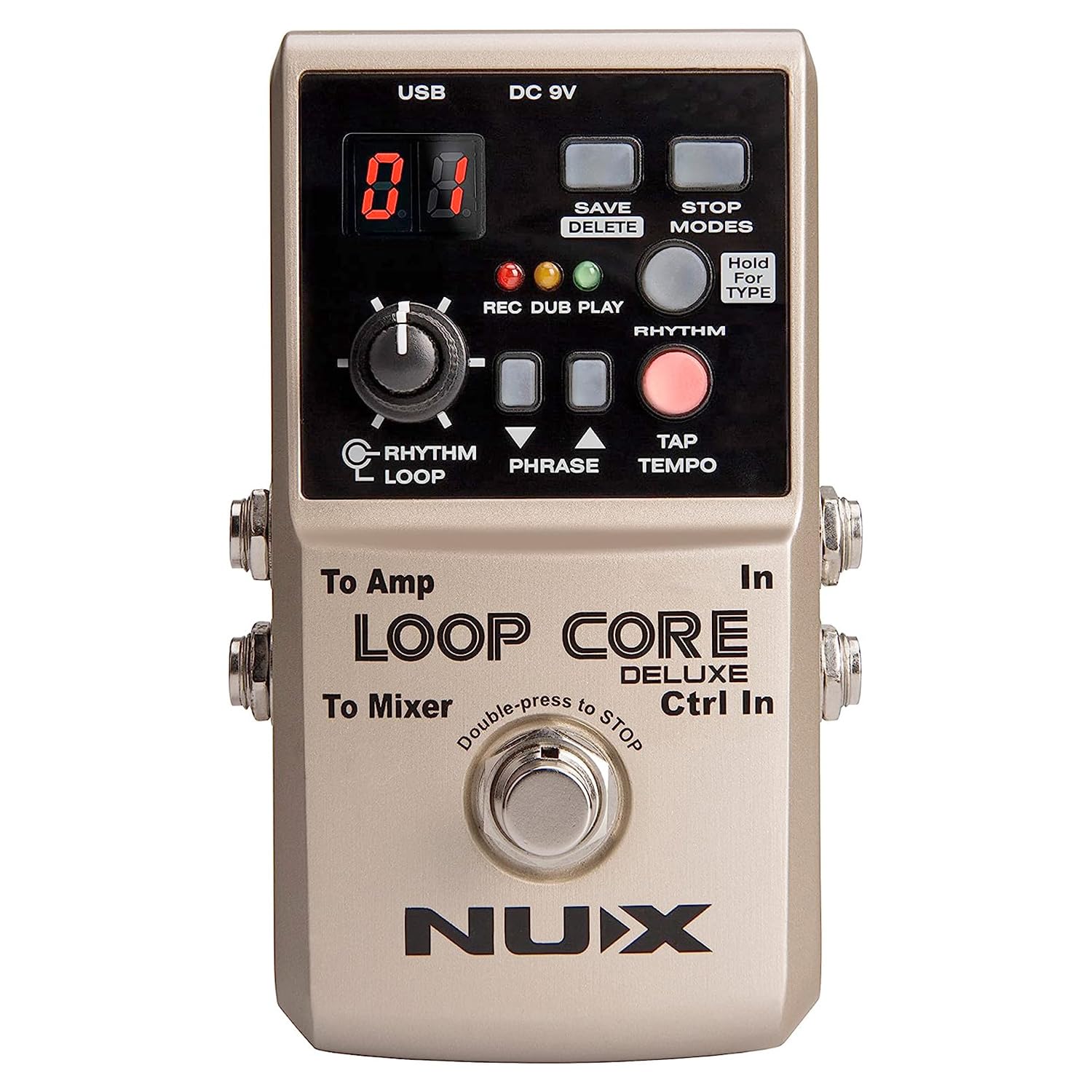 Nux Loop Core Deluxe Bundle - Dispositivo a pedale per chitarra e basso + alimentatore di rete Keepdrum
