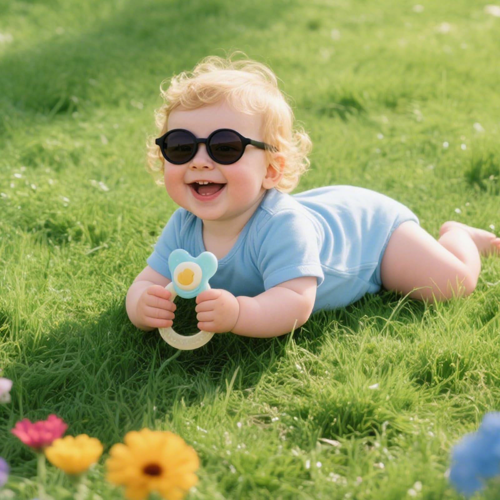 Gafas de sol para niños de 0 a 36 meses, 1 año, montura negra/gris, 0-36 Monate