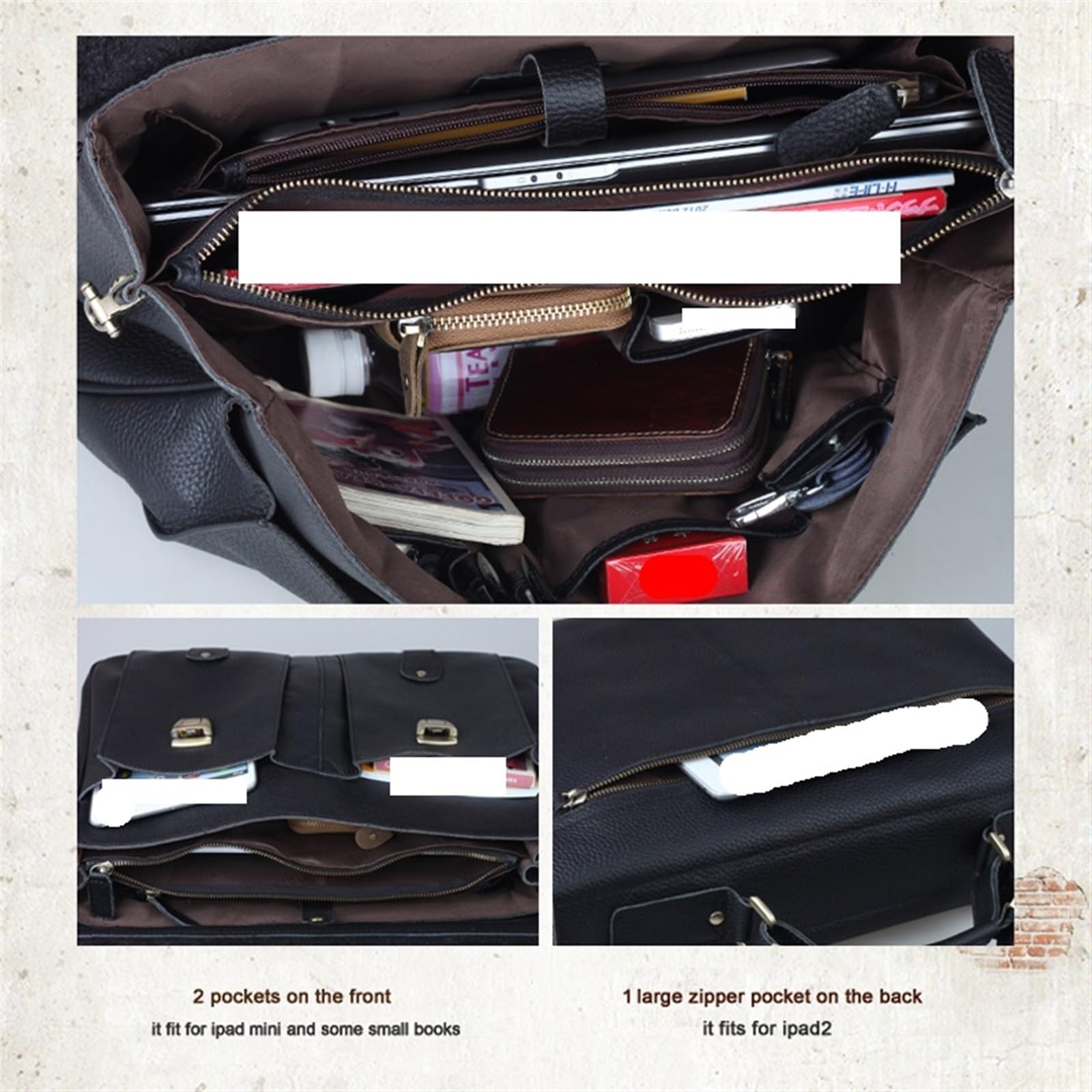 Cartella da Uomo Valigetta in Pelle Borsa da Lavoro da Uomo Portadocumenti da Uomo Borsa for Laptop da 15,6 Pollici in Pelle Borsa da Ufficio Borsa Grande