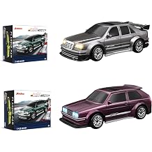 2 in 1 1/43 Mini RC Drift Car with Gyroscope, 4WD Full Proportional RC Car, 2.4GHZ Hobby Grade Remote Control Cars, RTR Model Vehicle Silver+Maroon