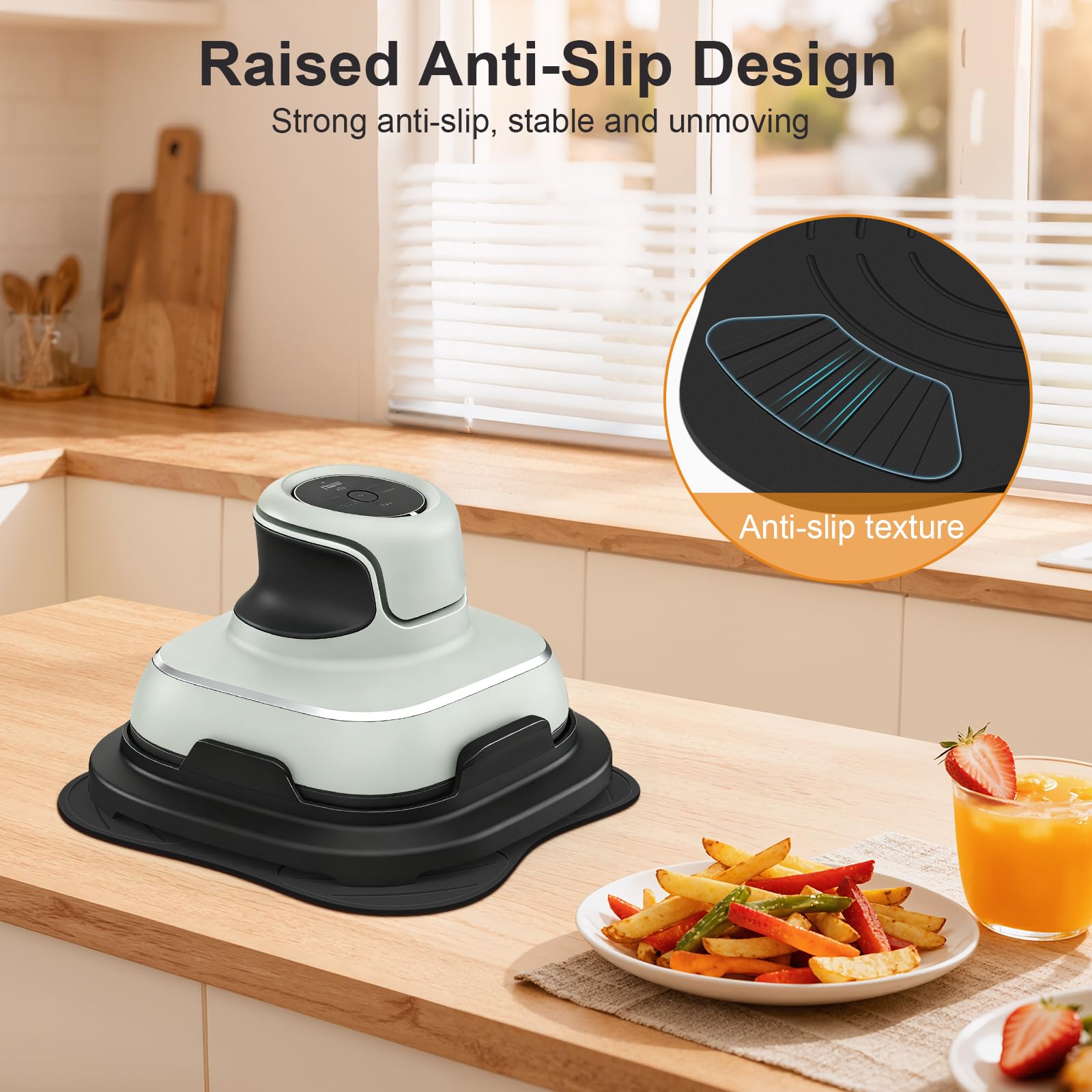 Alyvisun Sottopentola In Silicone Riutilizzabile per Friggitrice ad Aria, Resistente al Calore, Antiscivolo per Piani di Lavoro in Cucina, Accessori Friggitrice ad Aria Anti-Deformazione - 4