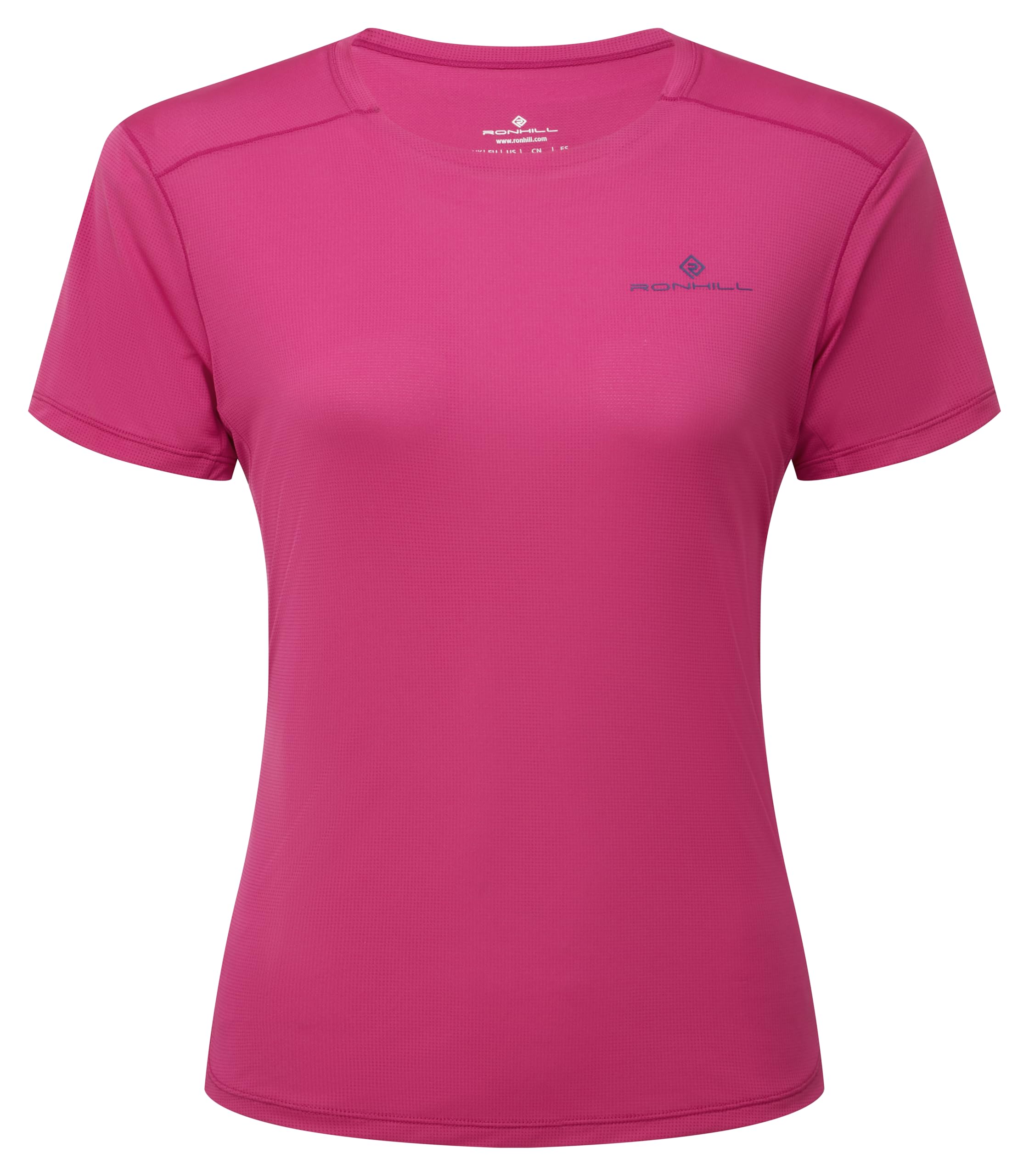 Ronhill Womens Running Tech Short Sleeved Tee- Pink, Blue, Size 8, Women